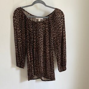 MICHAEL Michael Kors Brown Leopard Print Blouse